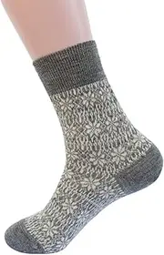 [Hirsch Natur] Merino fine knit Norwegian pattern socks, 100% wool (kbT)