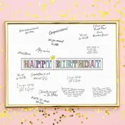 Happy Birthday Party Decorations Signature Card Supplies Or Creative Gifts - Swe
