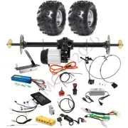 1020mm Go kart ATV Rear Axle Kit 8" Wheels Differential 48v 1000W MotorAssembly