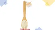 Body Bath Brush Long Back Scrubber Double Sided Wooden Brush Scrub New