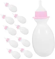 Abaodam 10pcs Doll Bottle Simulation Feeders for Pretend Play Plastic Miniature Milk Bottle Accessories for Role Playing Games