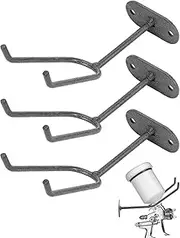 QWORK Heavy Duty Wall Mount Gravity Feed Spray Gun Holder Compatible with Most Paint Spray Guns Ideal for Spray Booths and Workstations 3 Pcs