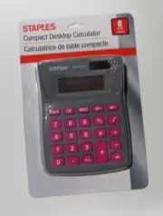 Staples Compact Desktop Calculator BD-6408BTS Gray/ Pink AX44/10