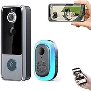 GuardianBells Pro, with Smart WiFi Doorbell and Security Cam, with Live View, Two-Way Audio, Motion Alerts, Auto Snapshots, Local Recordings, Easy Installations (A)