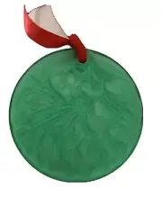 Lalique ornament mistletoe green Noel 1990 NEW - mint with box! Ready To Send!