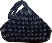 [Vgift] Upgraded Medium Rhinestone Wrist Purse, Women Bling Evening Bag Sparkly Clutch for Prom Night Out Cocktail