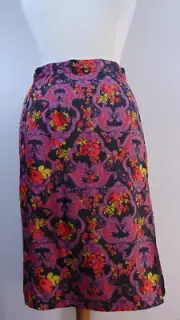 Modcloth Satin A-Line Skirt Womens Size Xl Got My Attention Knee Slit Pull on
