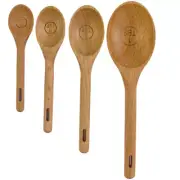 4 Pcs Wooden Quality Spoon Liquid Measuring Cups Scoops Stainless