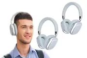 2Pcs Bluetooth 5.3 Wireless Headphones Over Ear Stereo Earphones-Silver