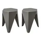 Artiss 2x Bar Stools Kitchen Dining Chairs Plastic Puzzle Foot Stool Grey