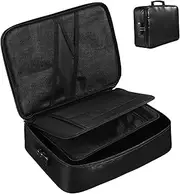 [FRCOLOR] Fireproof Document Box Lightweight and Portable Passport Holder Multi Compartment Certificate Storage Organizer for Home Travel Protection