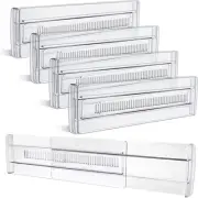 Drawer Dividers, 4 Pack Adjustable Organizers 3.2" High clear