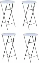 VRAXO Bar Tables 4 pcs with MDF Tabletop White -24.6KG,60650