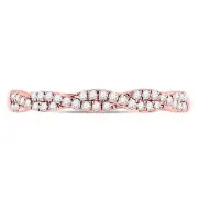 10kt Rose Gold Womens Round Diamond Woven Twist Stackable Band Ring 1/4 Ctt