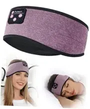 Bluetooth Headband Headphones, Sleep Headphones For Side Purplish Black