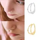 Non Pierced Nostril Piercing Jewelry 18K Gold Plated Spiral Nose Rings Women