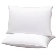 Squishy Flat Bed Pillows Standard Size Set of 2 Extra Soft Thin Pillow for St...