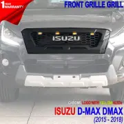 FOR ISUZU D-MAX 2016-18,FRONT BLACK GRILLE CHROME LOGO YELLOW 4LEDs ABS LUXURY (for: Isuzu)