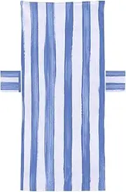 Dickly Beach Chair Cover Towel Soft Stripe Lounge Chair Cover with Pocket for Water Park Sunbathing Hotel Vacation Swimming Pool, Blue