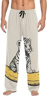 [PDZRMY] Pajama Pants Big Cat Red Balloon for Men Men's Separate Bottoms, Lounge Pants with Pockets S