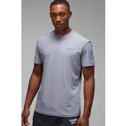 Mens Grey Man Active Grid Regular Fit Performance T-shirt
