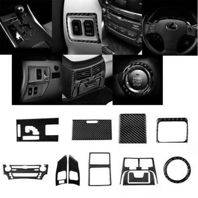 12Pcs For 2006-2012 LEXUS IS250 IS350 Carbon Fiber Interior Full Set Cover Trim (for: Lexus)