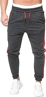 [Generic] Men's Joggers Striped Drawstring Pants Casual Tapered Athletic Trousers Elastic Waist Solid Outdoor Sweatpants