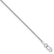14k White Gold 1.0mm Parisian Diamond-cut Wheat Chain Anklet 10"