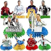 10 PCS Soccer Birthday Decorations Honeycomb Centerpieces, Football Star Party Decorations for Kids Baby Shower, Soccer Themed Birthday Party Supplies Soccer Party Decorations