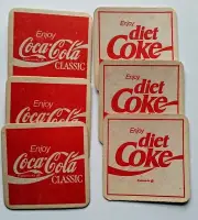 3 Coca Cola Coasters--2 Sided--Enjoy Coca-Cola Classic / Diet COKE