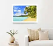 Yellow Sand, Sun Blue Sky White Cloud Poster Premium Quality Choose your Size