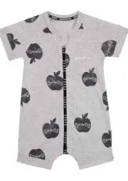 NEW BONDS Grey APPLE Wondercool Short zippy wondersuit -size 0000 / NEWBORN