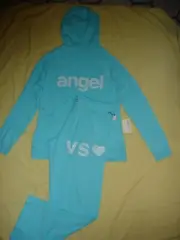 NWT Victoria's Secret supermodel Angel VS Sequins Bling Hoodie Sweat Pants Set L
