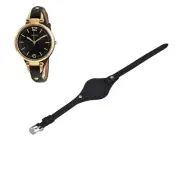Georgia ES3148 8mm Black Leather Watch Strap For Fossil
