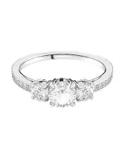 [Swarovski] Stilla Attract Ring Round Cut Silver-Tone Finish in White