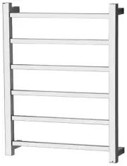 Phoenix ARGO HEATED TOWEL LADDER 650mm 240V 50Hz 54W Square Edge,Stainless Steel
