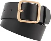 [Minkissy] 1Pc Adjustable Leather Belt for Women Fully Adjustable Casual Design with Square Shape Buckle and Elegant Color Outfit