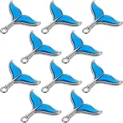 [OHPHCALL] Elegant Fish Charms 10pcs Diy Pendant Charms for Necklace Earring Keychain Mermaid Craft