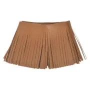 1 Yard 4 Inch Faux PU Leather Fringe Trim Tassel Fringe for Sewing, Brown