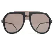 Dolce & Gabbana Sunglasses DG6195 2525/7N Matte Black Aviators with Brown Violet