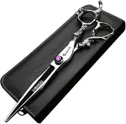 7'' 7.5'' 8'' Professional Hairdressing Scissors Barber Salon Hair Cutting Dragon Shears (Large) (7 inch dragon scissors)