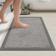 Non Slip Bath Mat Bathroom Rugs, Soft Jute-Like Ultra Thin Bath Mats, Rubber ...
