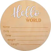 ULDIGI Birth Announcement Round Sign Newborn Name Sign Photography Prop for Hospital Simple Decorative Keepsake for Shower Nursery Decor