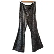 ANTHROPOLOGIE Sequin Snake Joni Wide Leg Pants Size 10 NEW