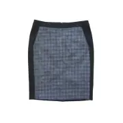 TALBOTS Wool Blend Black & White Pattern Straight Knee Length Skirt Sz 10