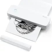Mingzhe A4 Portable Thermal Transfer Printer Wireless&USB Connect Connect with Mobile Computer 56mm/77mm/107mm/210mm/216mm(2in/3in/4in/8in/8.5in) US Letter for Office School Comes with 1pc Thermal