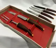 Regent Sheffield England Cutlery Steak Knives & Rippledge Stainless Fork Knife 6