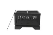 26" Square Birch Forest Steel Fire Pit Poker Deep Bowl Outdoor Wood Log Burning
