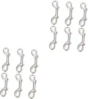 Ipetboom 2sets Zinc Alloy Dog Leash Clip Double Ended Snap Clips for Pet Leads Dog Grooming Buckle 6pcs*2