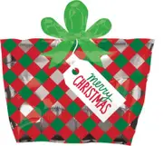 Christmas Junior SuperShape Red & Green Present Foil Balloon